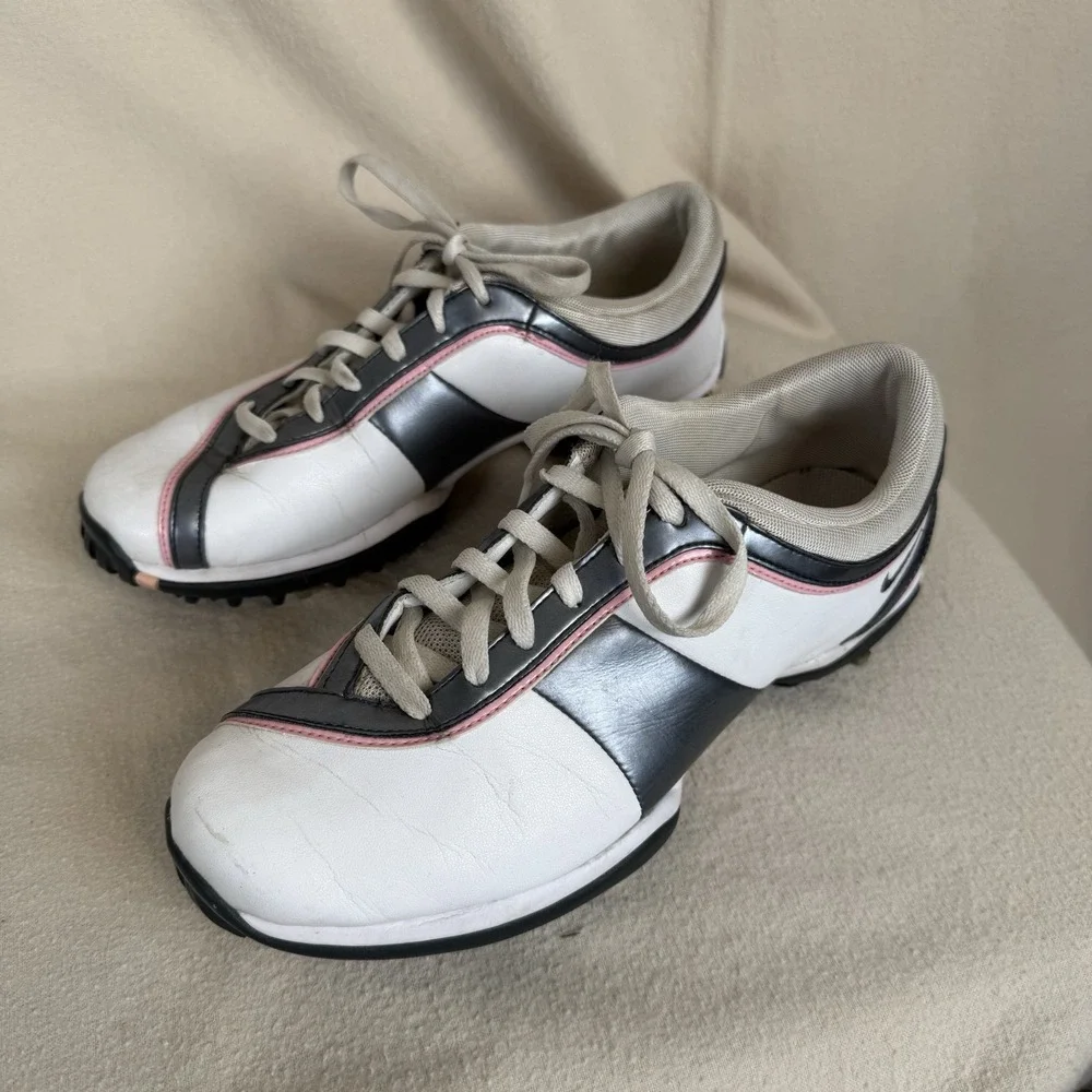 Nike Golf Shoe Women's 7.5 White With Gray And Pink Accents